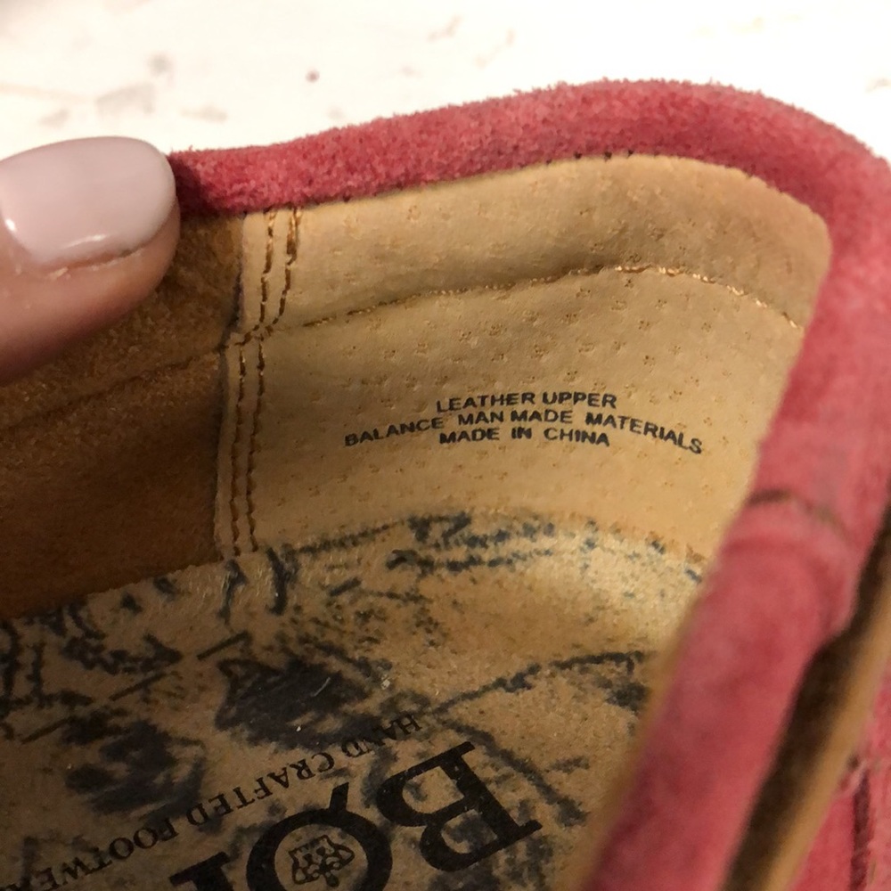 BORN red suede boat‎ loafers boating shoes slip on men's size 9.5 - Picture 9 of 11